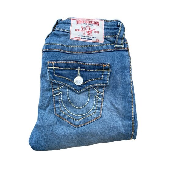 True Religion Jeans Size 26 SUPER SKINNY Blue - Picture 3 of 5